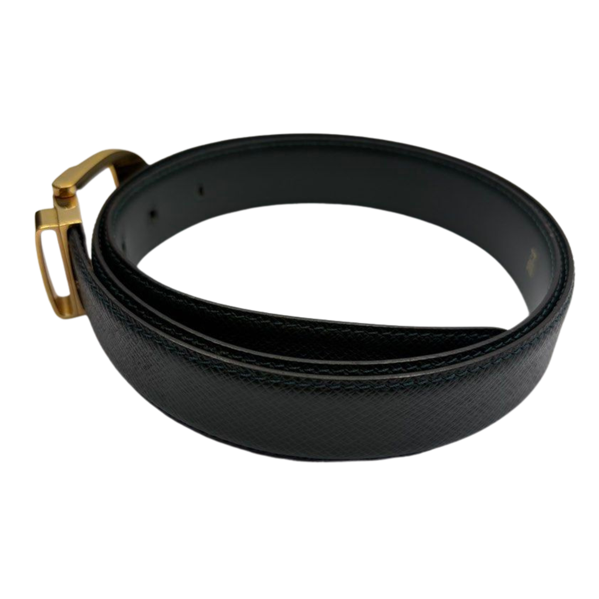 Louis Vuitton Taiga Santur Classic Green Leather Belt