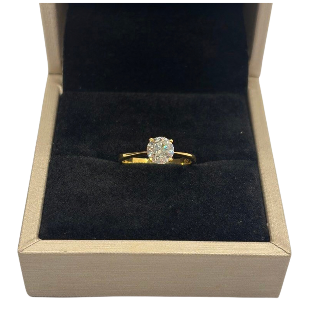 18K Yellow Gold Natural Diamond Ladies Ring