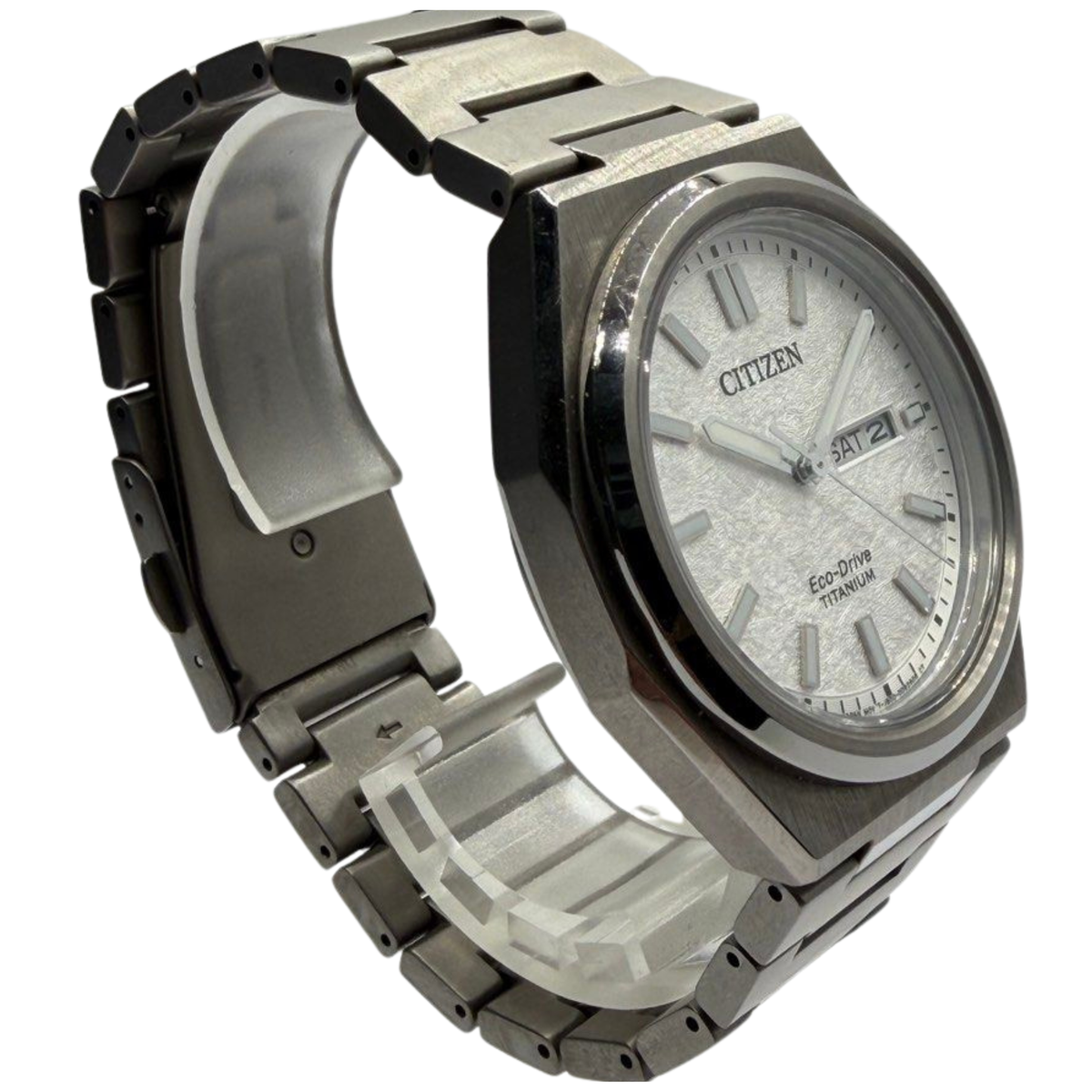 Citizen Zenshin Titanium 39mm Eco-Drive Textured White Dial Watch