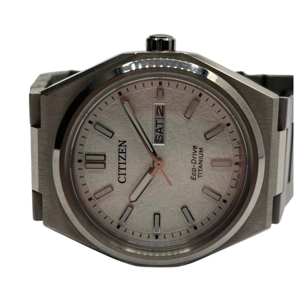 Citizen Zenshin Titanium 39mm Eco-Drive Textured White Dial Watch