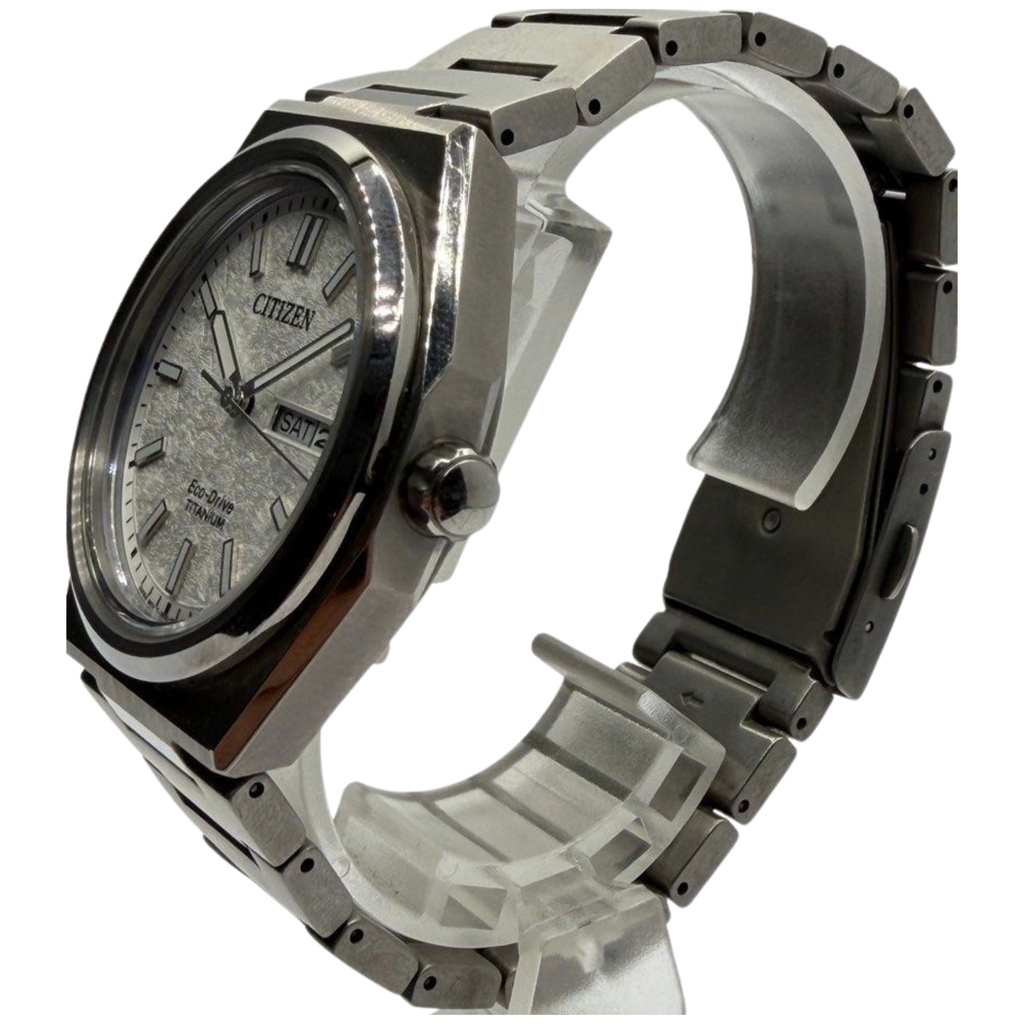 Citizen Zenshin Titanium 39mm Eco-Drive Textured White Dial Watch