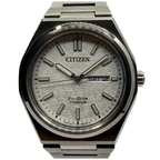 Citizen Zenshin Titanium 39mm Eco-Drive Textured White Dial Watch