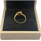 585 Yellow Gold Natural Ruby & Diamond Ladies Ring