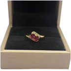 585 Yellow Gold Natural Ruby & Diamond Ladies Ring