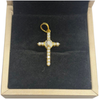 22K Yellow Gold Natural Diamond Cross Pendant