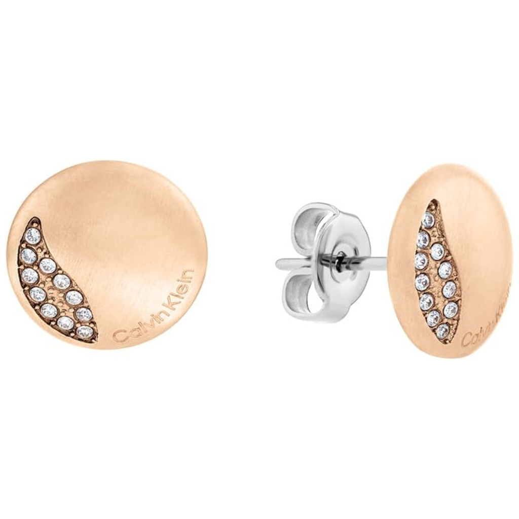 Calvin Klein Stud Earrings for Women Minimal Circular Collection Embellished with Crystals