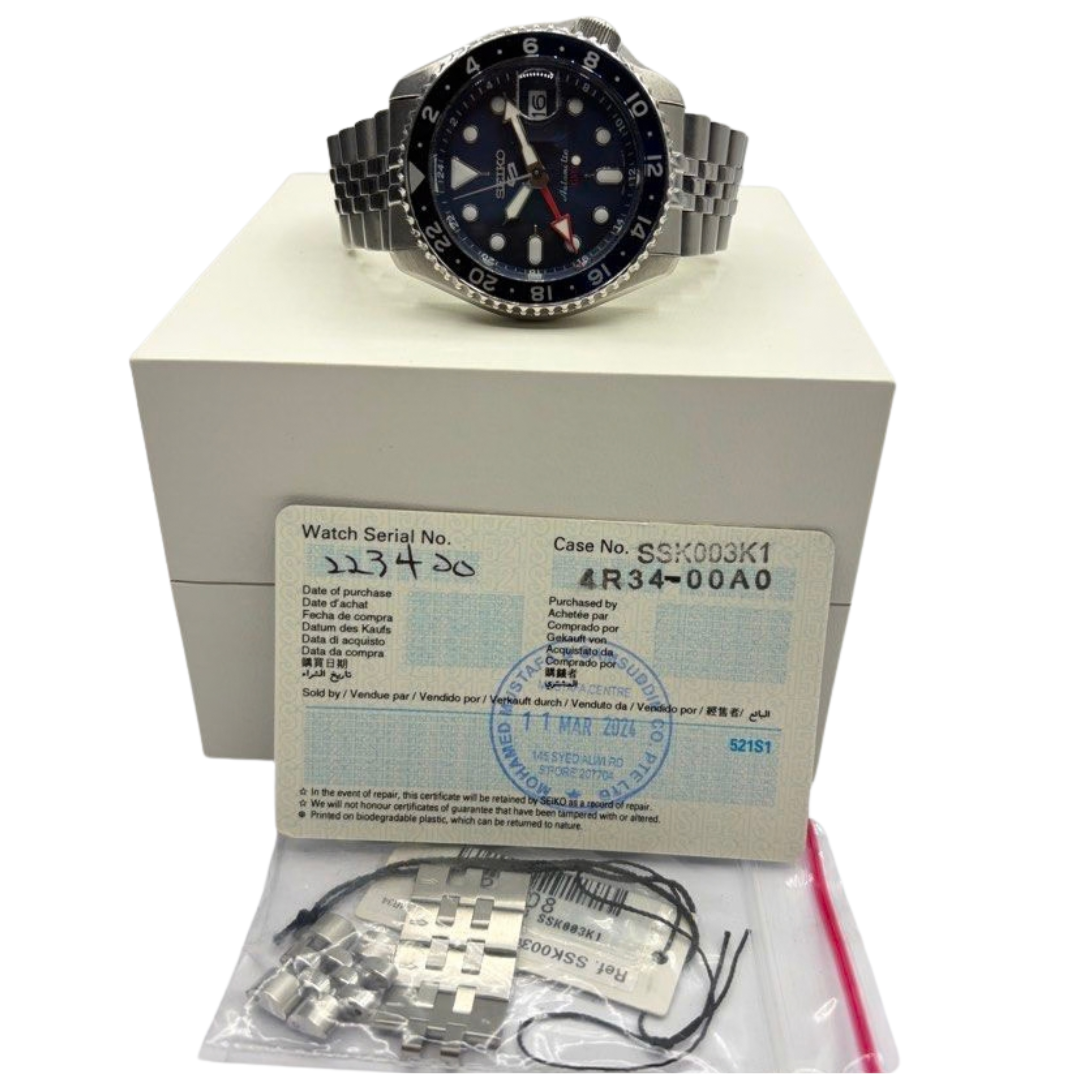 Seiko 5 Sports SSK003K1 GMT 42.5mm Automatic Blue Dial Watch Secondary image