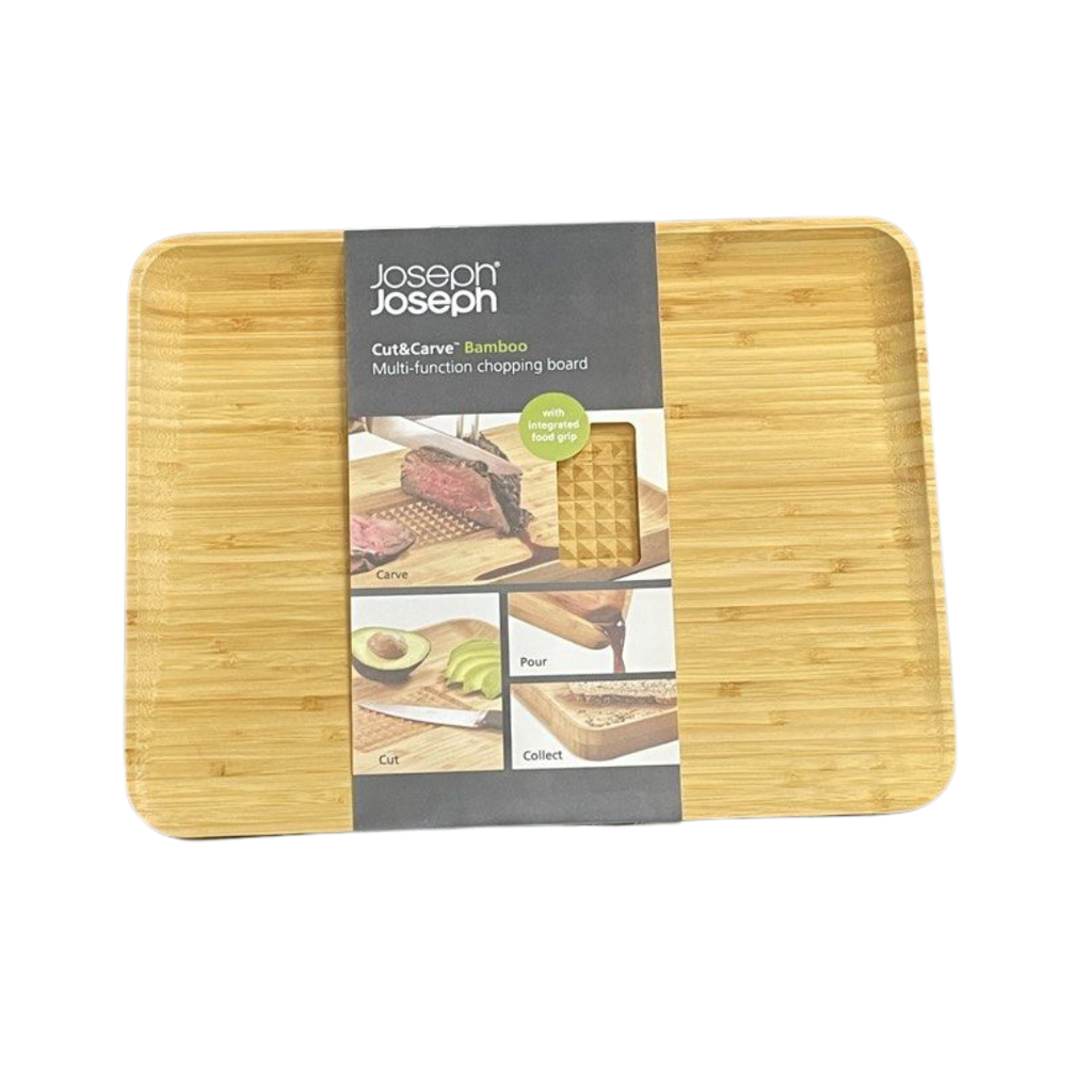 Joseph Joseph 60142 Cut & Carve Multi-function Chopping Board, 40 x 30 x 3.5cm, Bamboo