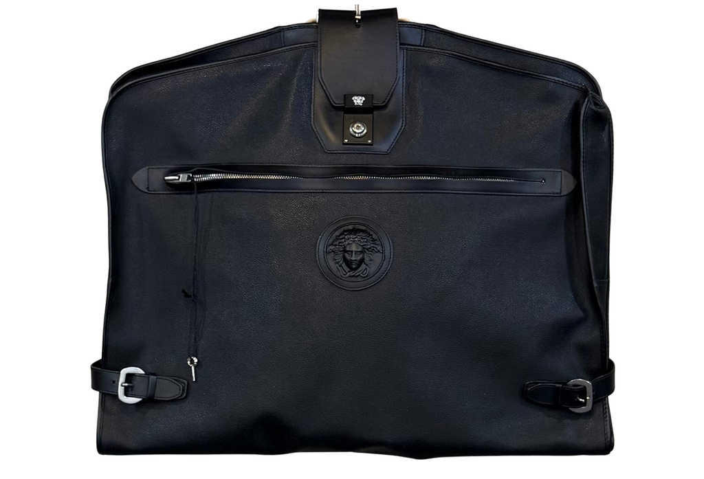 Versace leather Garment Bag- Black/Leather