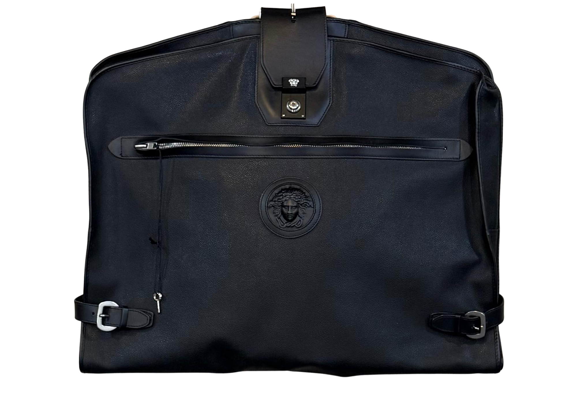 Versace leather Garment Bag- Black/Leather