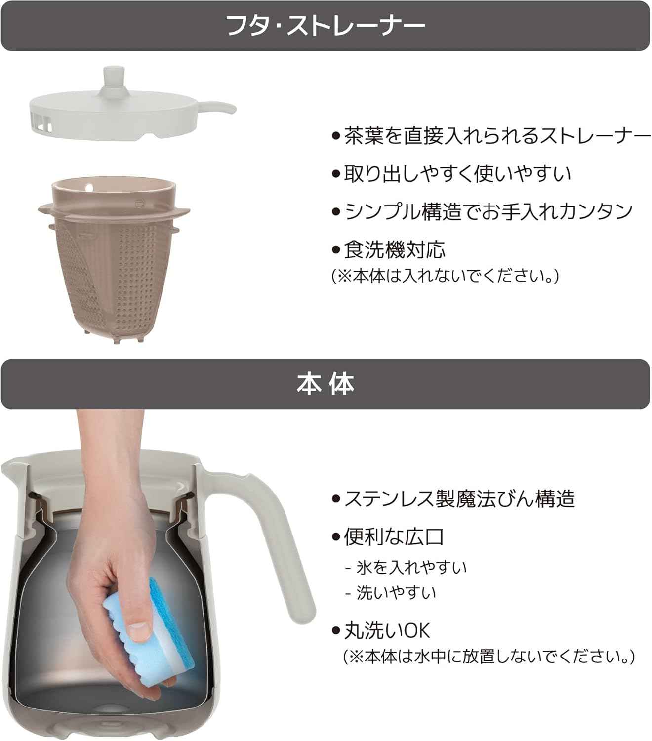 Thermos Tte-700 Dishwasher-Safe Tea Pot with Strainer