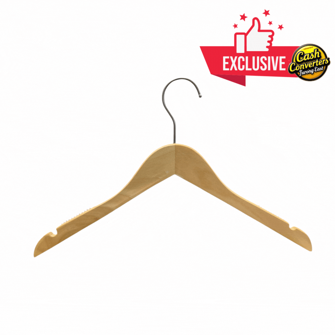 Quality Wooden Hanger with Rubber Stopper at the sides 38cm Main image