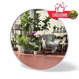 Round Metal Frame White Color Wall Mirror 59CM