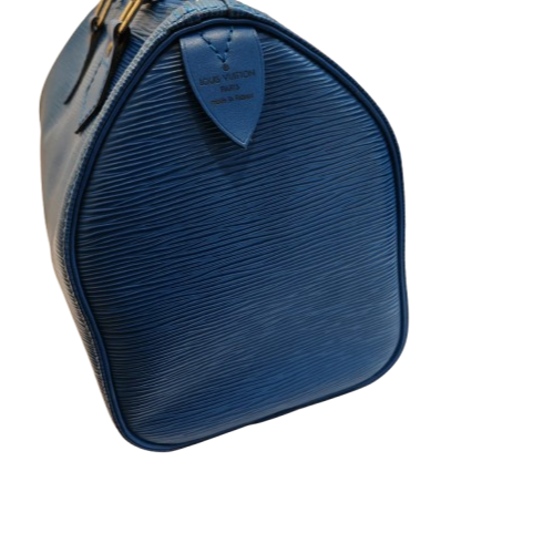 LOUIS VUITTON TOTE BAG- BLUE/LTHR SPEEDY 25  M43015 W25H19D15