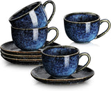VICRAYS CUP WITH SAUCER SET OF 4 STARRY BLUE