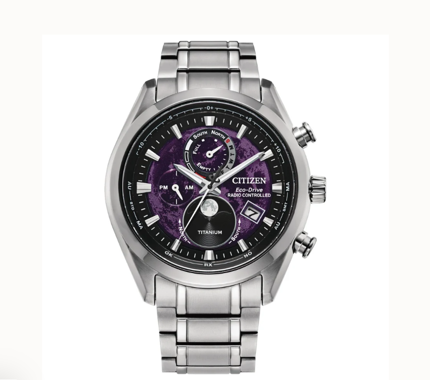 Citizen Eco-Drive Purple Dial Titanium Strap Men Watch BY1010-81Z