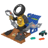 Hot Wheels HPR47 Monster Trucks Arena Smashers Mega-Wrex vs. Crushzilla Takedown with 1:64 Scale Mega-Wrex Toy Truck and 2 Crushable Cars,