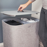 Joseph Joseph Tota 90 liter/23.8 gallon Laundry Hamper Separation Basket with lid, 2 Removable Washing Bags with Handles - Gray