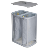 Joseph Joseph Tota 90 liter/23.8 gallon Laundry Hamper Separation Basket with lid, 2 Removable Washing Bags with Handles - Gray