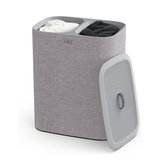 Joseph Joseph Tota 90 liter/23.8 gallon Laundry Hamper Separation Basket with lid, 2 Removable Washing Bags with Handles - Gray