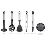 oseph Joseph Elevate Fusion 5-piece Silicone Utensil Set with Storage Stand, Stainless Steel