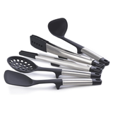 oseph Joseph Elevate Fusion 5-piece Silicone Utensil Set with Storage Stand, Stainless Steel