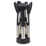 oseph Joseph Elevate Fusion 5-piece Silicone Utensil Set with Storage Stand, Stainless Steel
