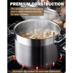 Cooks Standard Stockpots Stainless Steel, 20 Quart Professional Grade Stock Pot with Lid, Silver