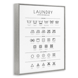 Stupell Industries Laundry Cleaning Symbols Minimal Design Gray Framed Giclee Art Design by Martina Pavlova, 24 x 30in