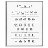 Stupell Industries Laundry Cleaning Symbols Minimal Design Gray Framed Giclee Art Design by Martina Pavlova, 24 x 30in