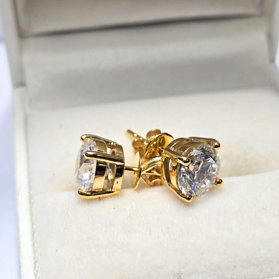 14KYG Lab Grown Diamond Earrngs LD2=3.0cts E-F VS1 Secondary image