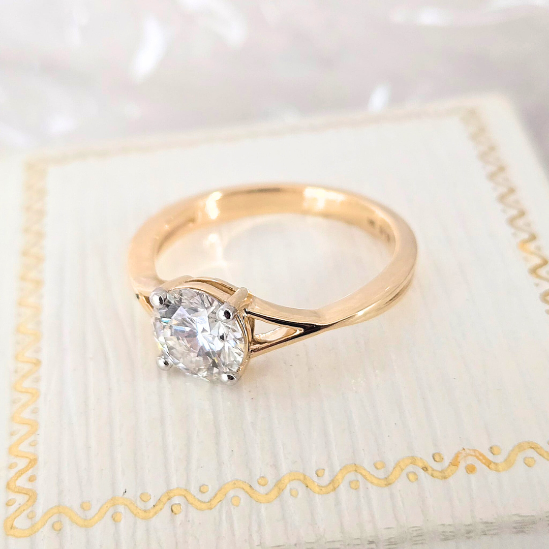 14KYG Ladies Lab Grown Diamond Ring LD1=1.16cts E-F VS1 Secondary image