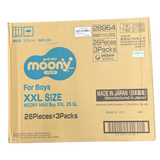 Moony Air Fit Boys Pants Baby Diapers, XXL, 13-28kg, 26 Pcs x 4 Packs [Carton]