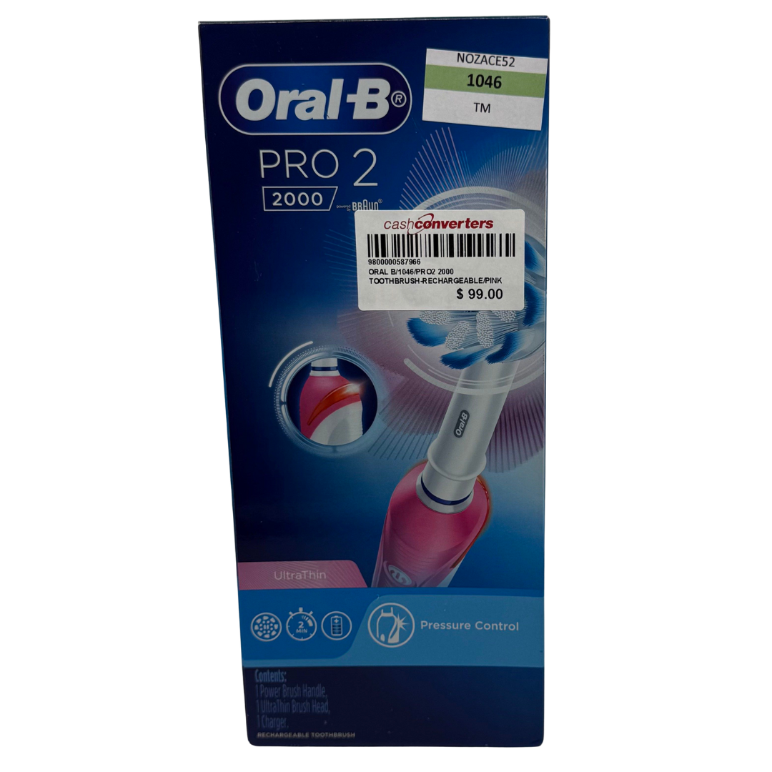 Oral-B Pro2 2000 Rechargeable Toothbrush, Pink, 1ct