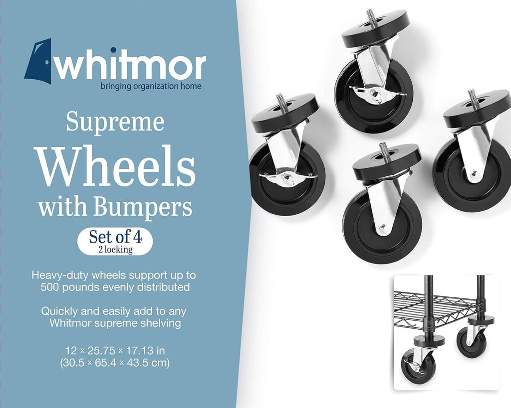 Whitmor Wheels for Whitmor Supreme Shelving Units  Set of 4