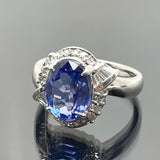 PT900WG Tanzanite=3.28cts ,Diamond 0.3cts Lady Ring With Cert