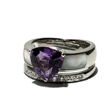 18KWG Amethyst=2.5cts , Diamond D11=0.13 , MOP Lady Ring