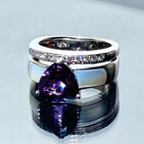 18KWG Amethyst=2.5cts , Diamond D11=0.13 , MOP Lady Ring