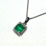 PT900 Emerald=1.3cts , Diamond=0.16cts Necklace