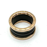 Bvlgari 750 Rose Gold Tri-band Onyx Ring