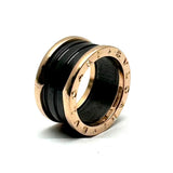 Bvlgari 750 Rose Gold Tri-band Onyx Ring