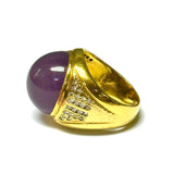 750YG Diamond D44 Purple Stone Men's Ring