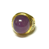 750YG Diamond D44 Purple Stone Men's Ring