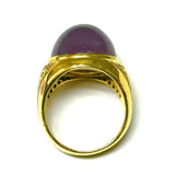 750YG Diamond D44 Purple Stone Men's Ring