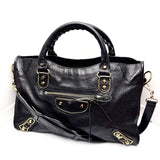 Balenciaga City Black Chevre Metallic Edge Tote Bag