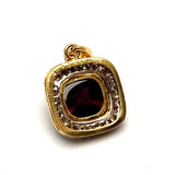 18KYG Diamond=0.45cts, Garnet=4.51cts Pendant With Cert