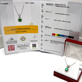 Pt900 Diamond=0.3cts, Emerald=0.94cts Necklace With Cert