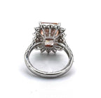 18KWG Pink Lab Grown Diamond=7.52cts, D24=1.69cts,VS2 Lady RIng