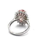 18KWG Pink Lab Grown Diamond=7.01cts, D26=1.34cts,VS1 Lady RIng With Cert