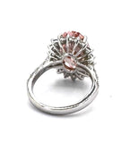 18KWG Pink Lab Grown Diamond=7.01cts, D26=1.34cts,VS1 Lady RIng With Cert